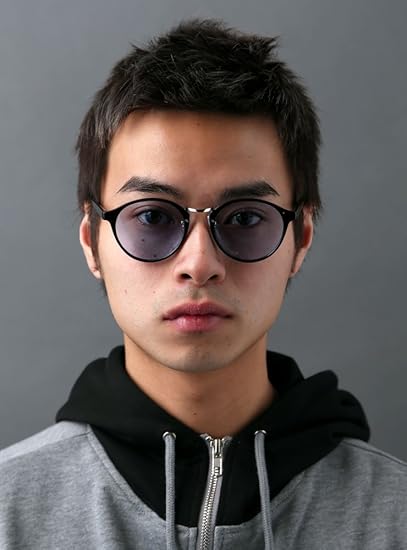Amazon ブラック ゴールド ブルー F Los エルオーエス オリジナル ケース付 丸眼鏡 丸 Uv 紫外線 対策 加工 カット グラス レンズ ウェリントン クリア 眼鏡 メンズ サングラス グラサン ビッグフレーム 伊達 めがね クリア ビッグ フレーム おしゃれ Ls