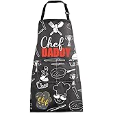 MBMSO Chef Daddy Apron for Dad Chef Gift Dad Kitchen Cooking Apron Grill Daddy Apron for Men Father's Day Gift for Papa Apron