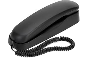Uvital Corded Phones for Landline, Black Wall Telephones for Landline Wall Mount, Clear Call, One Key Redial, Flash, Mute, Pa