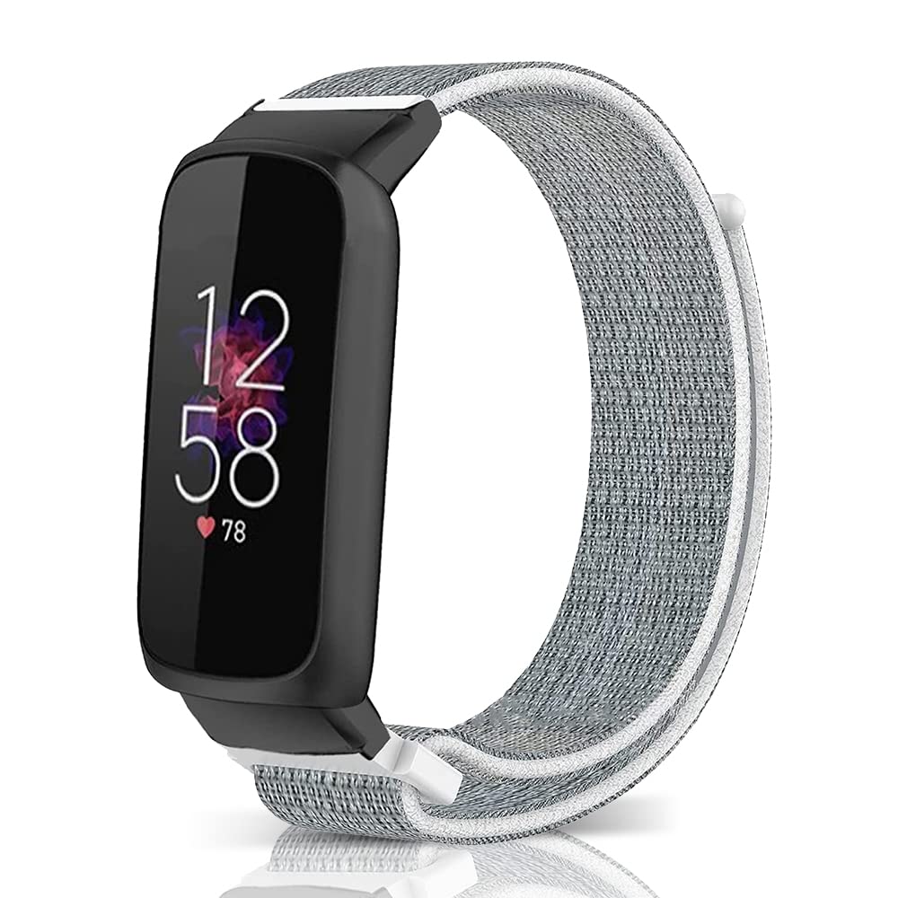 Niboow Strap Compatible with Fitbit Luxe, Men Women Children Nylon Soft Lightweight Breathable Watch Band Compatible with Fitbit Luxe - White