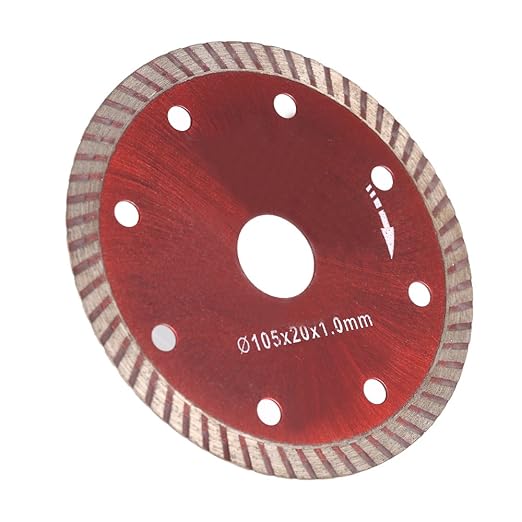 Festnight 105*1.0*20mm Diamond Cutting Disc Saw Blade Continuous Turbo Diamond Blade with 8 Cooling Holes 20mm Inner Diameter Ceramic Incising For Angle Grinder Architectural Engineering Architect