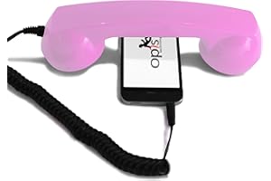 OPIS 60s Micro: Cellphone Retro handset/Old-Style Headset for All Cell-Phones (Pink)
