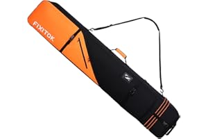 FIXITOK Snowboard & Ski Bag for Air Travel, Waterproof Full Padded Snowboard Bag Fit Board, Boots, Clothes, Helmet and Gear, Adjustable Length Ski Bag(157CM-181CM)