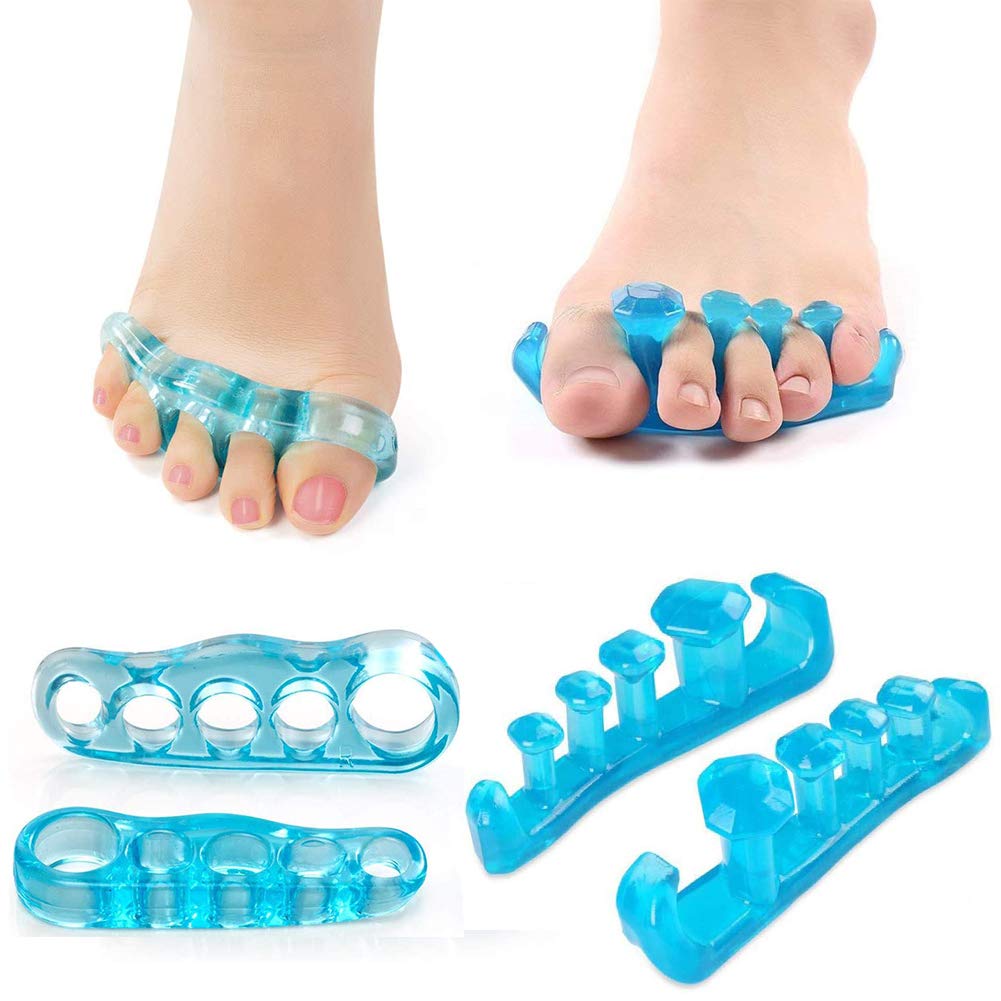 2 Pairs of Toe Separators and Gel Toe Stretcher for Overlapping Toes, Straighten Bent Toes and Relieve and Correct Bunions Pain Relief & Protection, Available for Men and Women