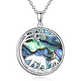 YONFQE Mama Bear Necklace Sterling Silver Family Love Pendant Cute Animals Jewelry Gifts for Women Men