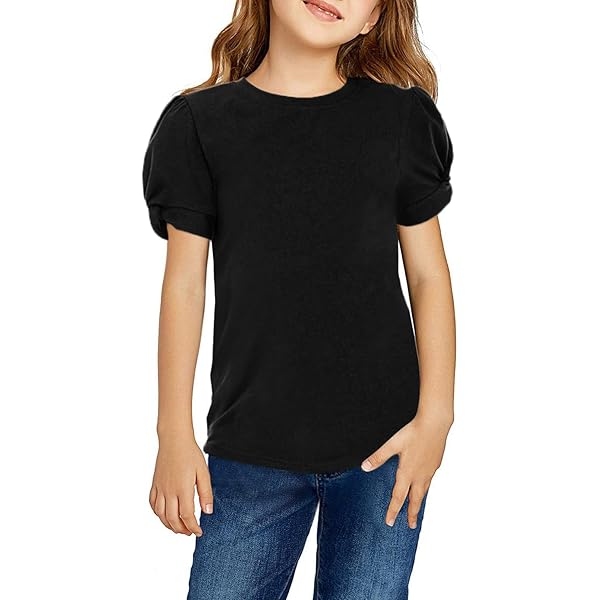 Girls Short Sleeve Crewneck T-Shirt – Mint Green Casual Top For Ages 1-13 Years, Soft Summer Tee For Everyday Wear