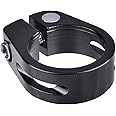 Azarxis Bike Seat Post Clamp Aluminum Alloy Quick Release Bicycle Seatpost Tube Tightener Clip 28.6mm, 31.8mm, 34.9mm for Mountain, Road, Fixie, Track, Folding, DH, MTB, BMX Bikes Gear (Black, 28.6mm)