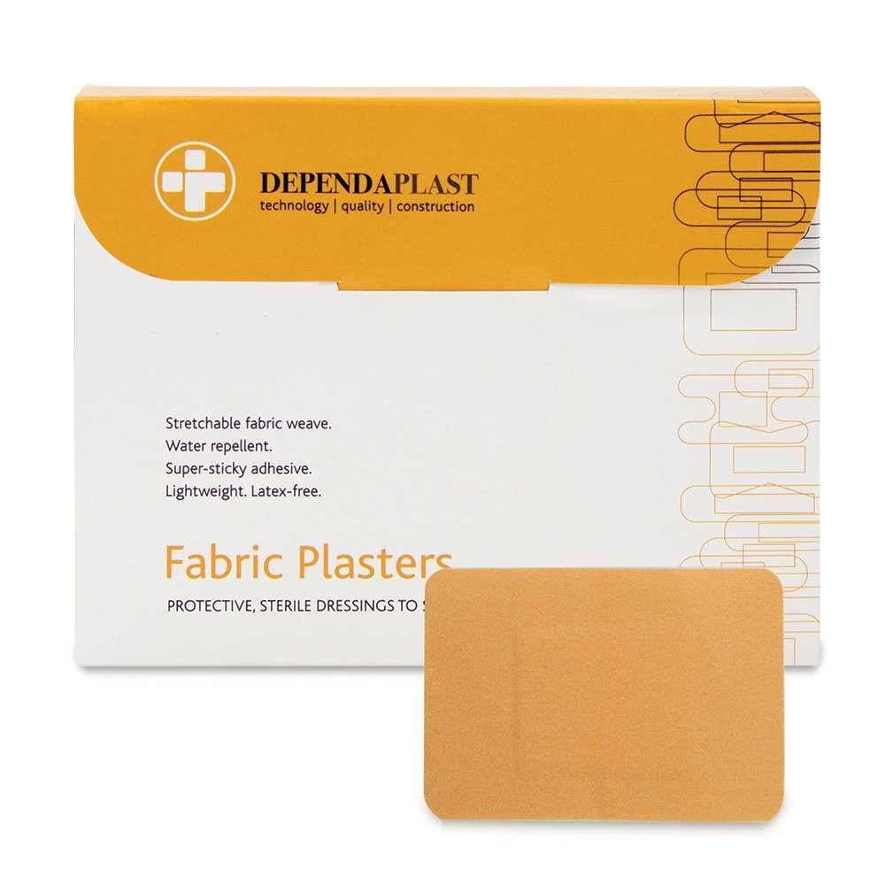 Dependaplast Advanced fabric plasters 7.5cm x 5cm - Hi Tech Lightweight, Water-Repellent, Flexible, Super-Sticky Adhesive - Box of 50