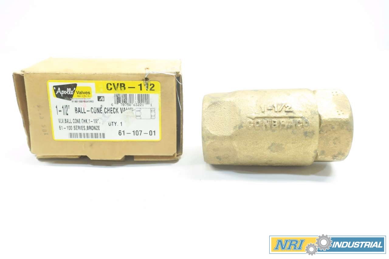 APOLLO CVB112 6110701 11/2 in NPT Bronze BallCone Check Valve