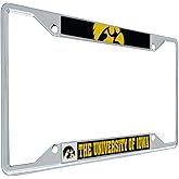 Desert Cactus University of Iowa License Plate Frame Hawkeyes Holder for Front or Back of Car Metal Car Tag Holder Officially Licensed (Upclose Standard)