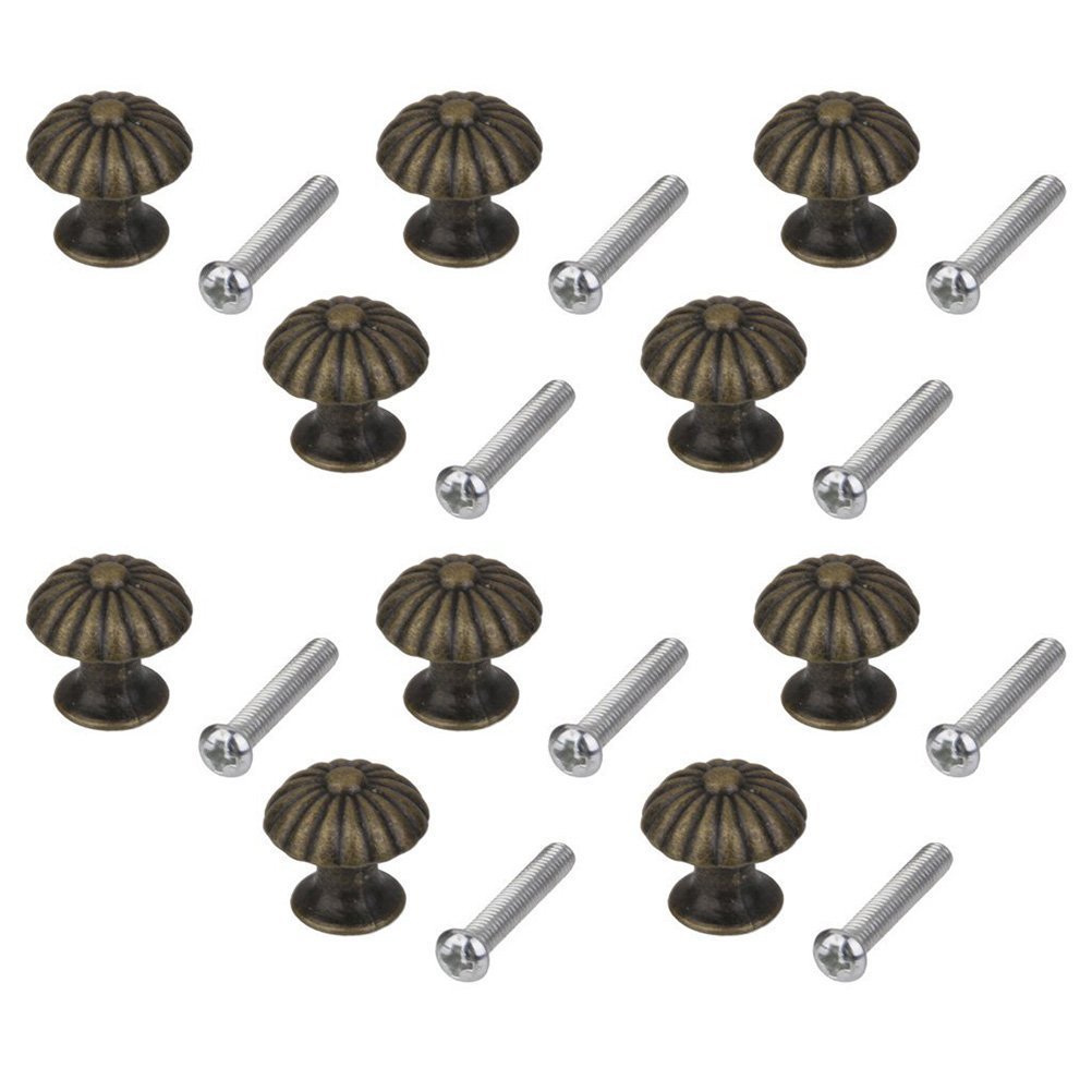 WINOMO Vintage Cabinet Knob Round Drawer Knob Cupboard Pull Handle Pack of 10