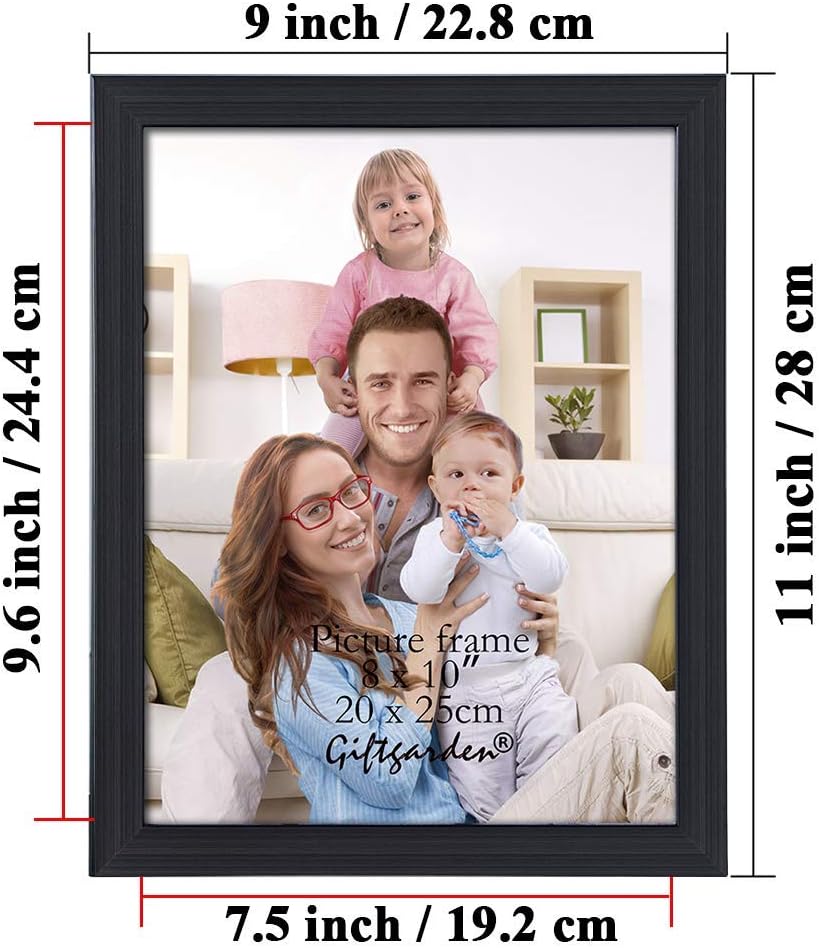 Giftgarden 8x10 Picture Frame Multi Photo Frames Set for Wall Decor or Tabletop Display, 7 Pack, Black -