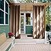 NICETOWN Patio Outdoor Curtain Waterproof, Thermal Insulated Light Blocking Rustproof Grommet Blackout Indoor Outdoor Patio Shades for Party/Cottage, 1 Panel, W52 by L84, Tan