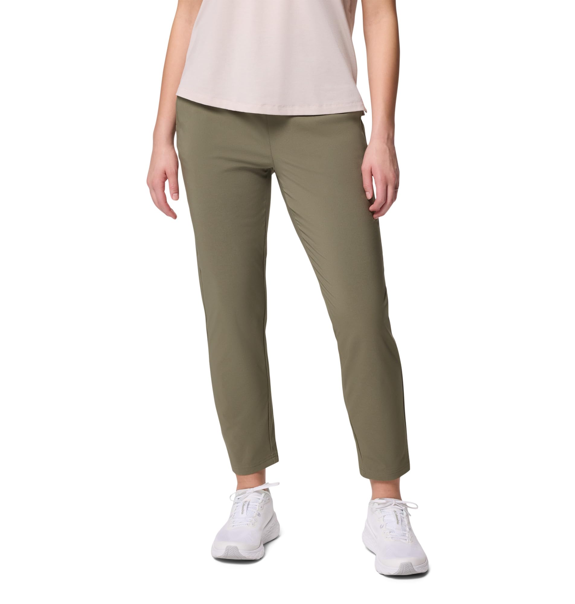 Columbia Womens All Seasons Slim Pull-On Pant, Stone Green, Medium x L
