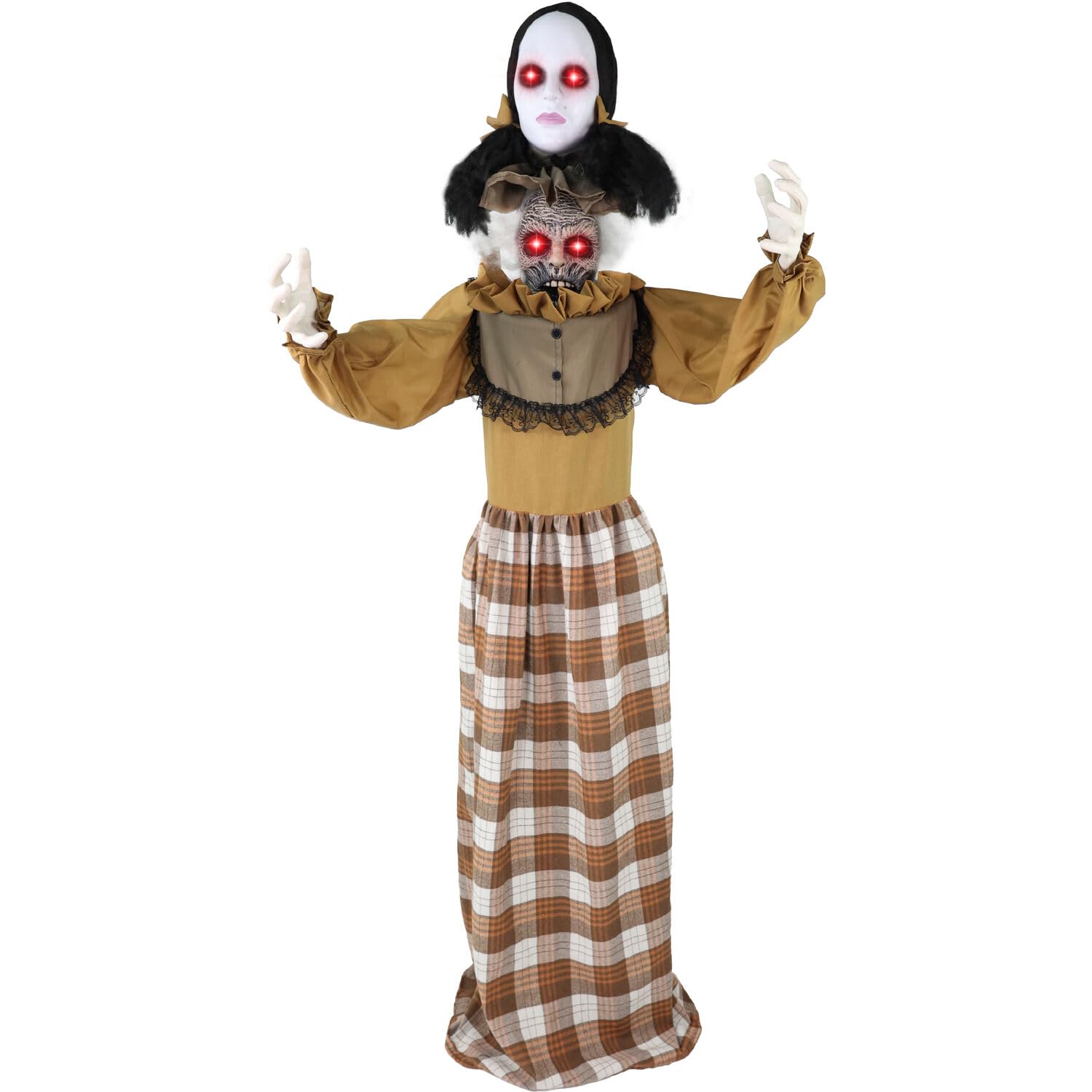 Photo 1 of **MISSING PARTS**MINOR DAMAGE**
Haunted Hill Farm Lifesize Animatronic Scary Haunted Woman with Touch Activated Lights and Sound, Battery-Operated Indoor or Covered Outdoor Halloween Decoration