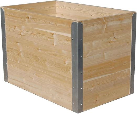 Arriate alto de madera de alerce, 121 x 75 cm: Amazon.es: Jardín