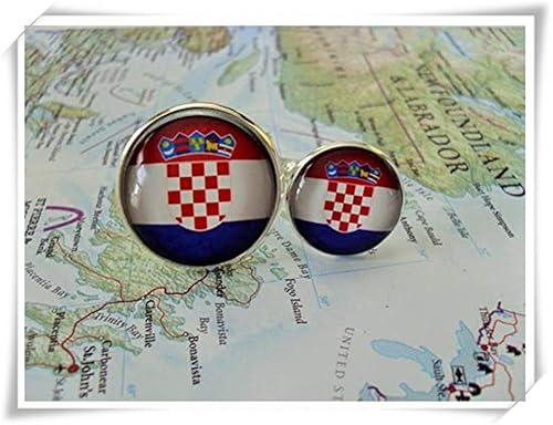 Amazoncom Pink Rose Croatian Flag Silver Cufflinks