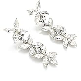 Moiegouct Rhinestone Drop Earrings Sparkly Marquise Crystal Dangle Statement Earrings for Women Wedding Prom Costume