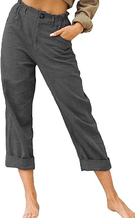 linen high rise pants