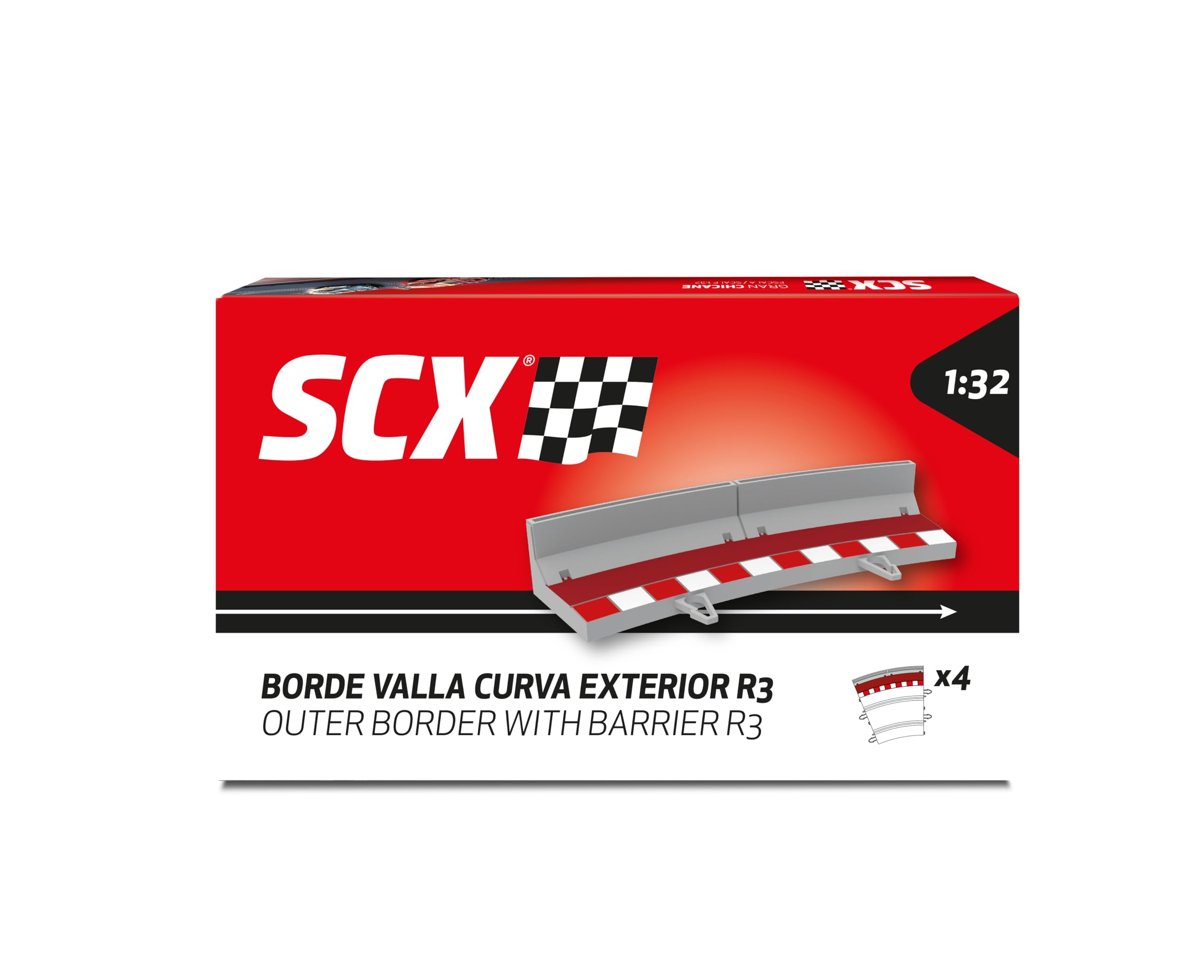 SCX – Accessories and Extensions Original Race Circuits Scale 1:32 (Edge Fence Curve Exterior R3)