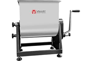 Valley Sportsman Meat Mixer, 7 Gallons/50LBS，Manually Cranked or Motorized Sausage Mixer Machine for Mixing, Both Commercial and Household Use