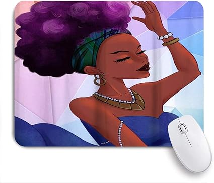 Amazon Eilannaマウスパッド アフロアフリカ系アメリカ人女性 ゲーミング オフィス最適 高級感 おしゃれ 防水 耐久性が良い 滑り止めゴム底 ゲーミングなど適用 用ノートブックコンピュータマウスマット Eilanna マウスパッド 通販