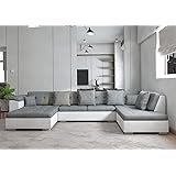 Canapé Convertible Londonderry Angle Panoramique Gris Et