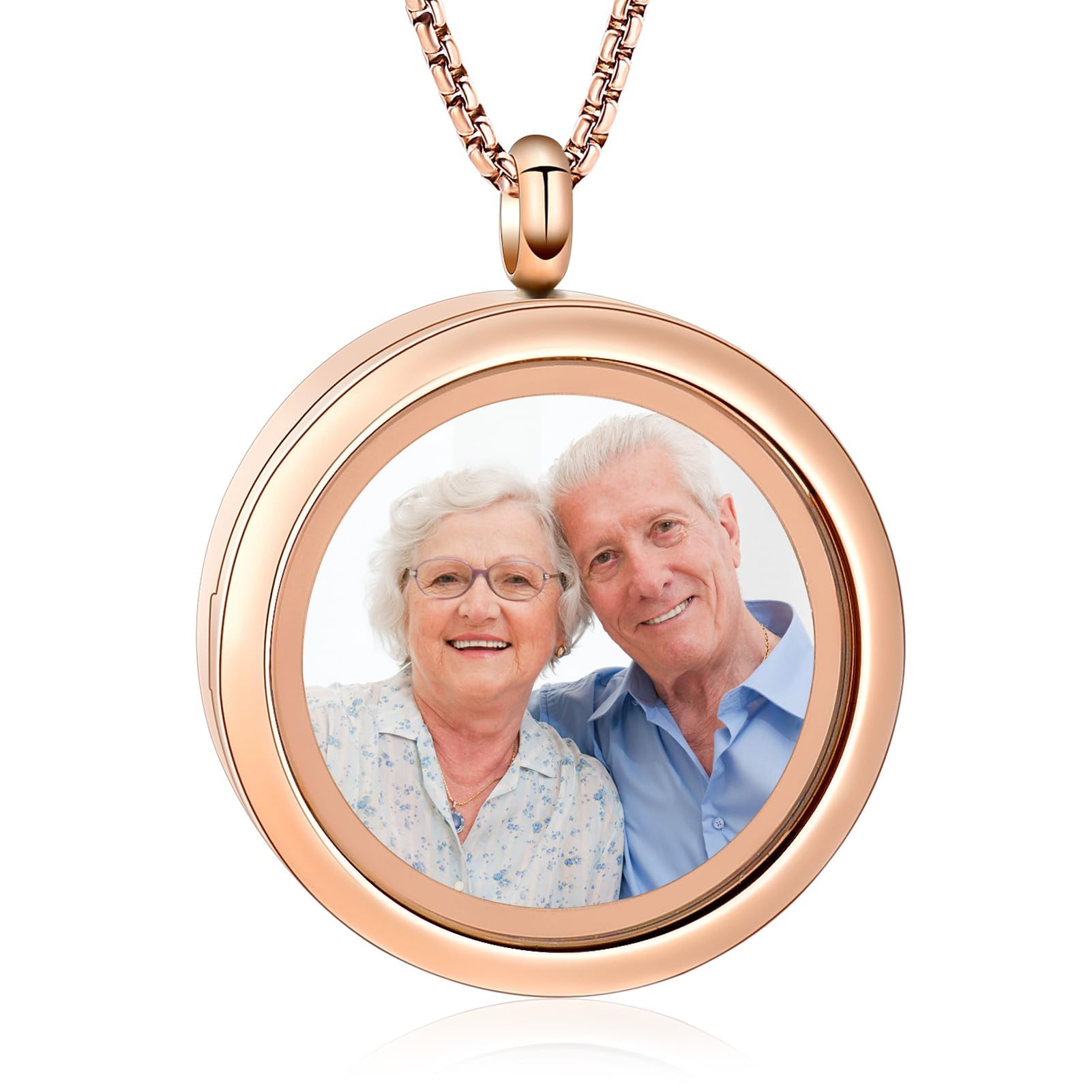QGJNSGC Cremation Locket Necklace for Ashes of Loved One Carry Photo Glass Memorial Urn Jewelry Keepsake Ashes Locket Pendant Jewellery Gifts