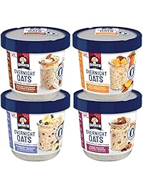 Quaker Overnight Oats, Variety Pack, Breakfast Cereal, 12 Cups
