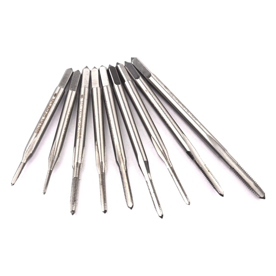 ATOPLEE 9pcs Metric Right Hand Thread Taps,HSS 6542 Small Straight Flute Thread Tap Set,M1-M2.5