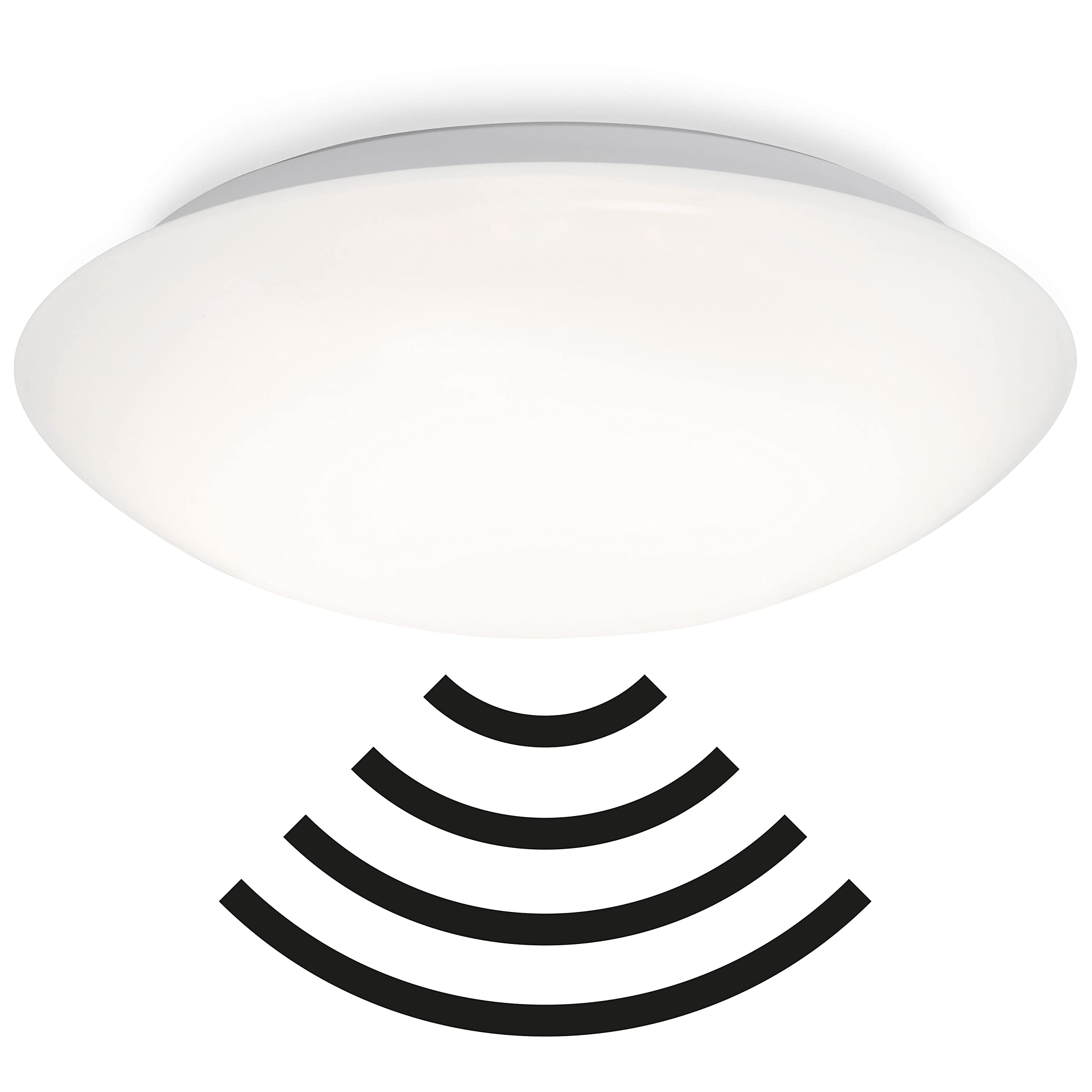 Briloner Leuchten 3362-116 LED Ceiling Light with Motion Sensor/Ceiling Light with Daylight Sensor (Optionally Adjustable), Plastic, 20 W, White, Diameter 40.2 cm