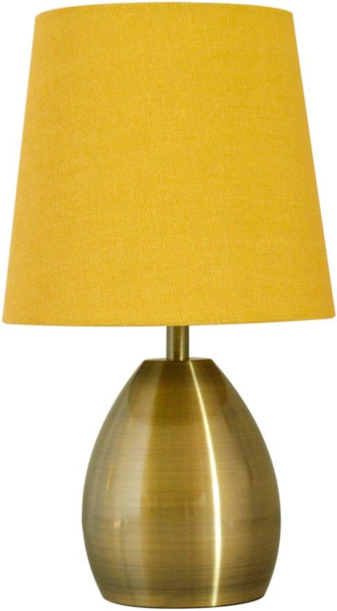 Amazon Com Tootoo Star 13 Inch Small Bedside Table Lamp For Girl Kids Women Bedroom Living Room Nightstand Metal Base Yellow Shade Brass Base Home Improvement