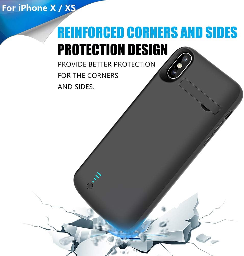 RUNSY Battery Case Compatible with iPhone X/XS, 5000mAh Rechargeable Extended Battery Charging Charger Case - Image 5