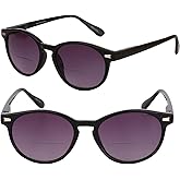 Mass Vision Polarized Bifocal Sunglasses 'The Brilliance' Round Frame Unisex Sun Readers - Spring Hinges & UV400 Protection