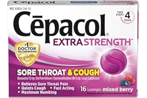 Cepacol Maximum Strength Throat and Cough Drop Lozenges, Mixed Berry, 16 Count
