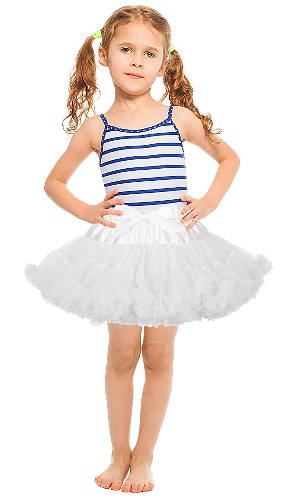 Photo 1 of Baby Girl's Tutu Petticoat Skirts,Fluffy Soft Infant Tulle Tutus Underskirt,Ballet Pettiskirt for Little Girl for Birthday Party (S, White, s)