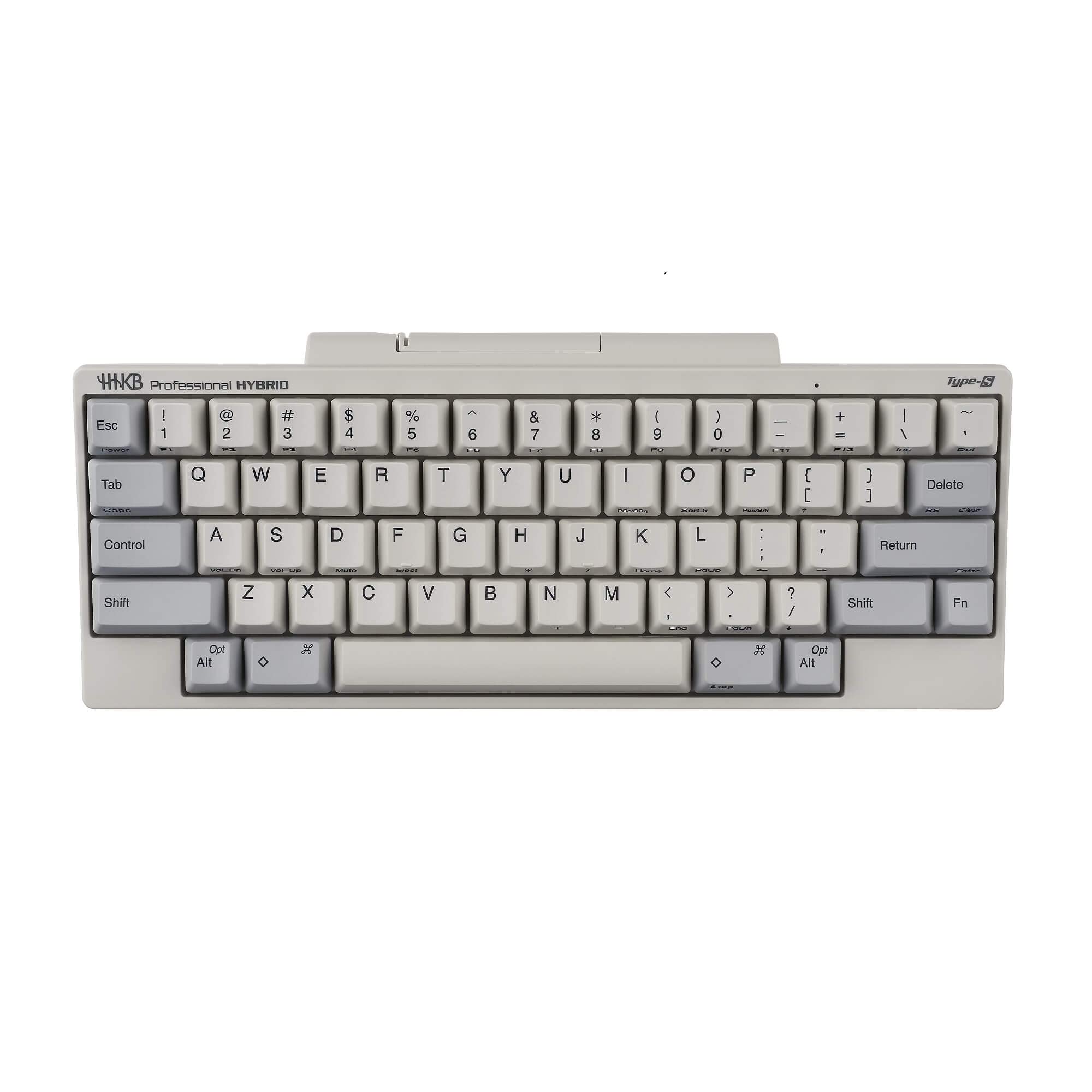 HHKB HYBRID Type-S Keyboard White PD-KB800WS, Mechanical 60% Compact Keyboard, Portable, Silent Key Switches, Bluetooth and USB-C, Printed Keycap