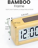 aboveClock Digital Alarm Clock Beech Wood Bedside Clock Large LCD Temperature 3 view 2