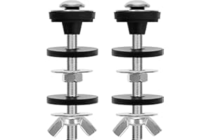 AUGHOA 2 PCS Universal Tank to Bowl Bolt Kit, Heavy Duty Toilet Tank Bolts Replacement Kit, Stainless Steel Toilet Seat Screws and Waterproof Rubber Washers
