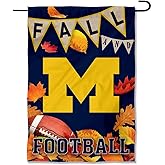 Michigan Team University Wolverines Fall Leaves Football Season Garden Yard Flag