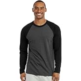Men's Full Length Sleeve Raglan Cotton Baseball Tee Shirt