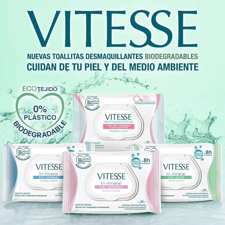 Salviette struccanti Vitesse - Acqua Micellare (25 pezzi)