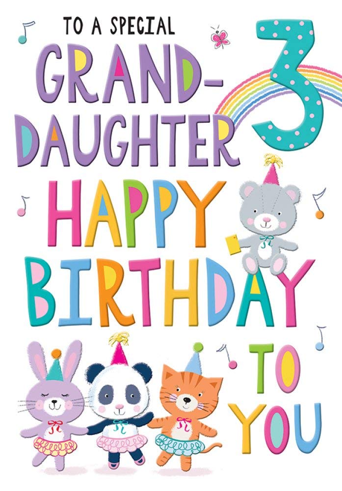 Regal Publishing Juvenile Birthday Card Age 3 Granddaughter - 9 x 6 inches