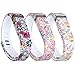 i-smile® 3PCS Replacement Bands with Metal Clasps for Fitbit Flex / Wireless Activity Bracelet Sport Wristband / Fitbit Flex Bracelet Sport Arm Band (No tracker, Replacement Bands Only) & 2PCS Silicon Fastener Ring For Free (Tatoo Flowers&Colorfull Flowers&Cute Owles, Large)