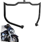 Wsays Highway Crash Bar 1 1/4" Diameter Front Engine Guard Fit for Harley | Fit for Touring Street Electra Glide Road King 1997-2008 (Without Lower Fairing), Gloss Black Flat-Sharp Angle