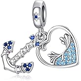 Alstade Birthday Fashion Love Heart Dangle Charm 925 Sterling Silver Charms fits Bracelets and Necklace Pendant Bead Charms Jewelry Present for Women Family Friends