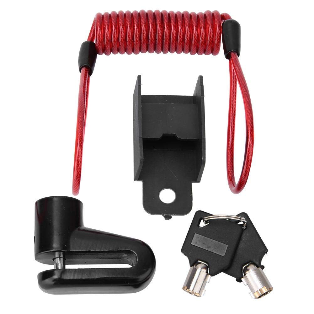 Disc Brake Lock, Electric Scooter Disc Brake Lock Scooter Anti-Theft Lock Steel Wire Lock Disc Brake Wheel Lock with Reminder Cable for Mijia M365d Nock