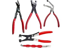 Automotive Disconnect Pliers Set – Electrical Repair Kit, Angle Connector Splitter, Hose Clamp and Trim Clip Removal Tools | 