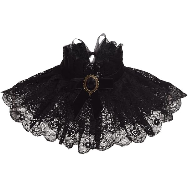 UniqKaliber Victorian Steampunk Collar Ruffle Colonial Lace Jabot