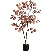 Nearly Natural 3.5ft Autumn Dogwood Artificial Fall Tree in Black Pot | Indoor-Only Faux Tree, Rust Colored Leaves, Bendable Branches, Fall Decor Thanksgiving Decorations, 42"Hx24"Wx24"D